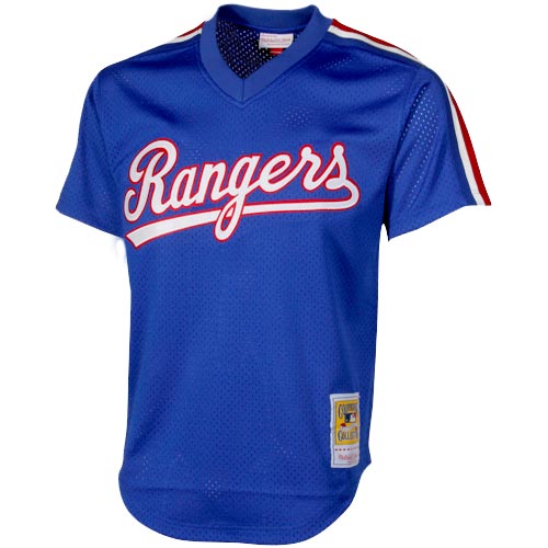 Alternative view of Men's Texas Rangers Nolan Ryan Mitchell & Ness Royal 1989 Cooperstown Collection Mesh Batting Practice Jersey - JS970 