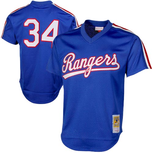 Men's Texas Rangers Nolan Ryan Mitchell & Ness Royal 1989 Cooperstown Collection Mesh Batting Practice Jersey - JS970 