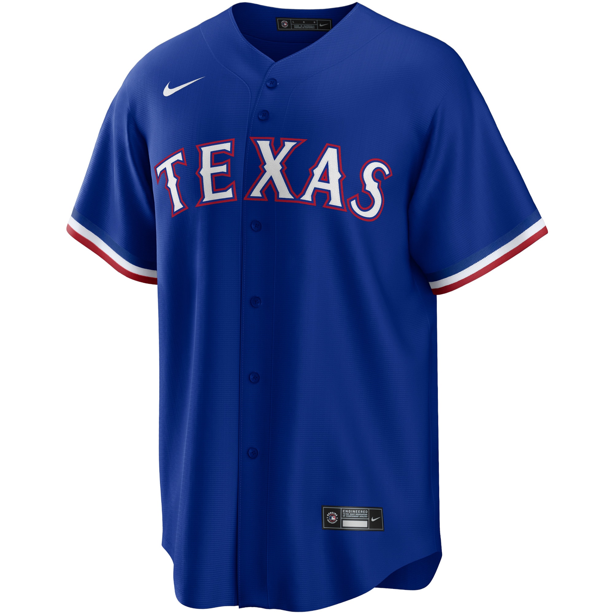 Alternative view of Men's Texas Rangers Royal Alternate Team Logo Jersey - JS934 