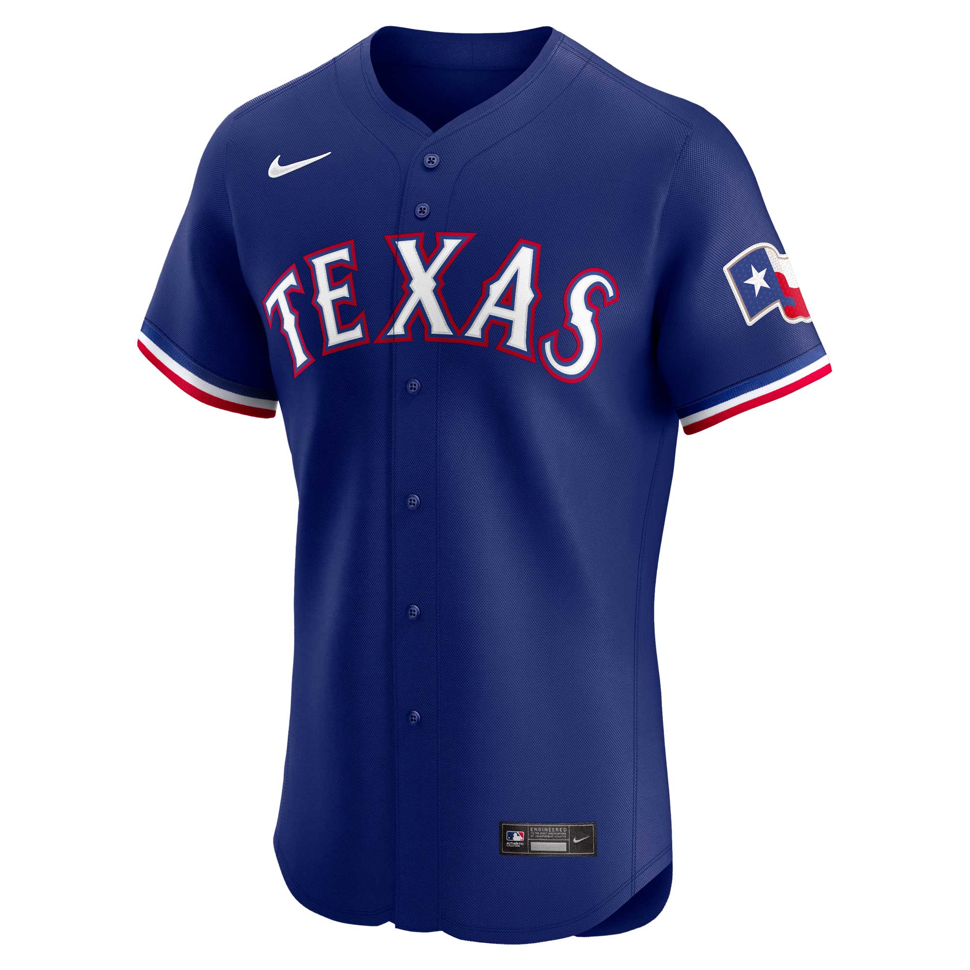 Alternative view of Men's Texas Rangers Royal Alternate Vapor Premier Elite Patch Jersey - JS837 