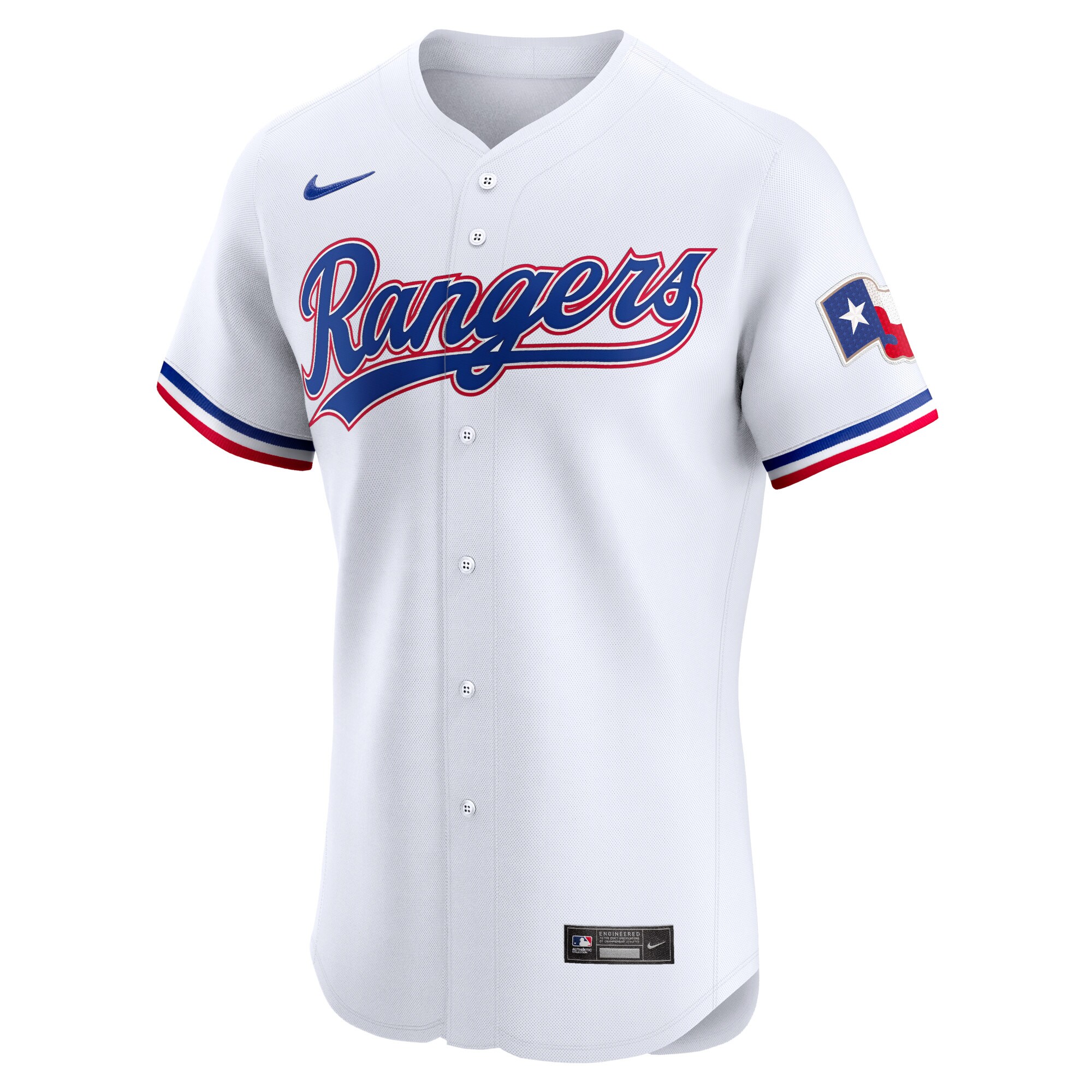 Alternative view of Men's Texas Rangers White Home Elite Jersey - JS711 
