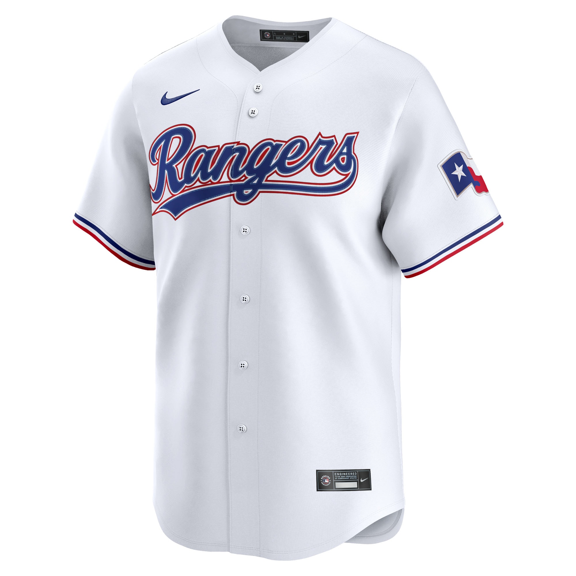 Alternative view of Men's Texas Rangers White Home Limited Custom Jersey - JS956 