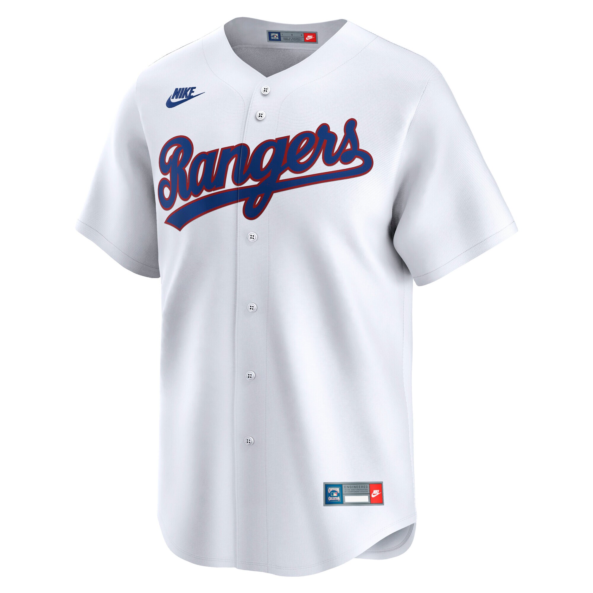 Alternative view of Men's Texas Rangers White Throwback Cooperstown Collection Limited Jersey - JS745 