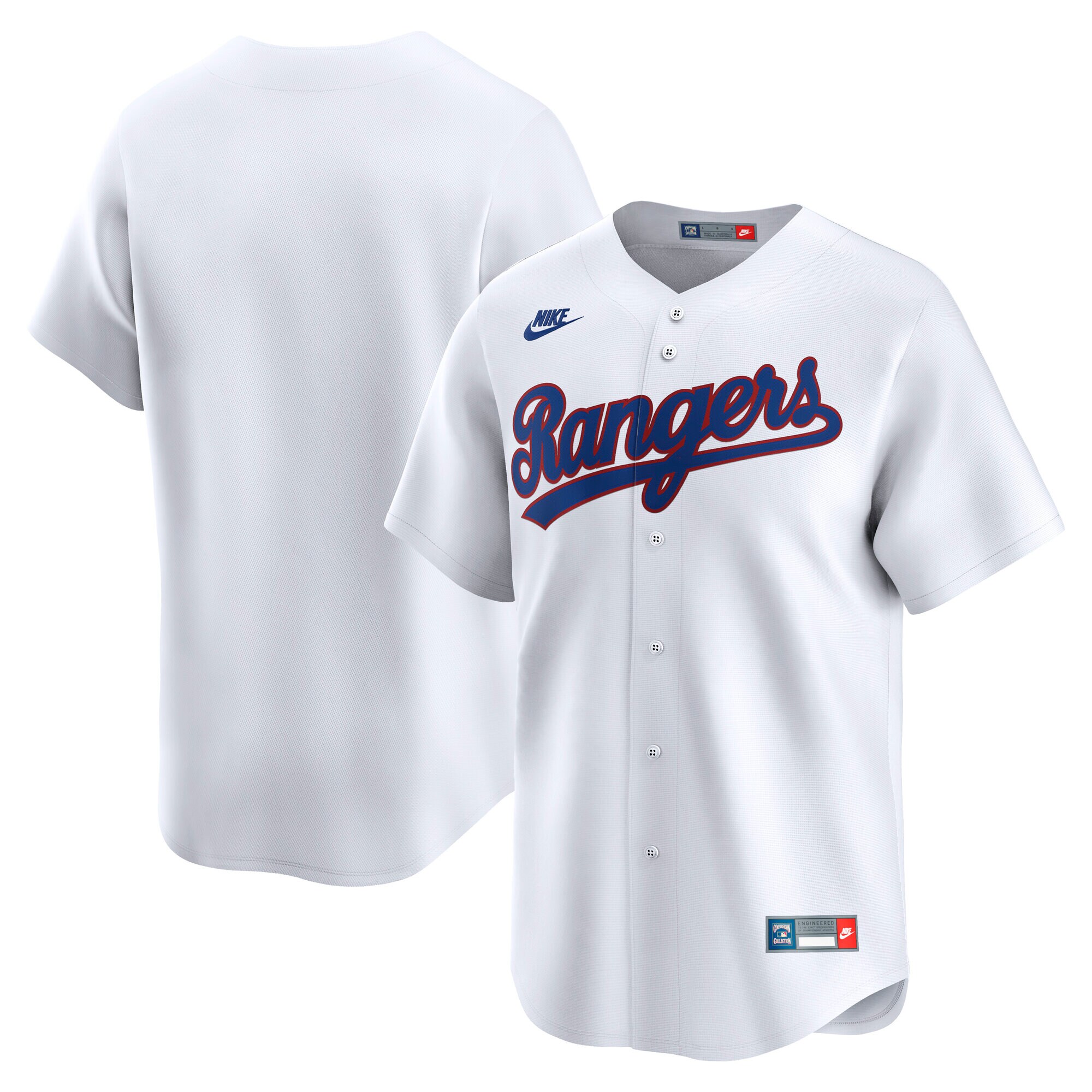 Men's Texas Rangers White Throwback Cooperstown Collection Limited Jersey - JS745 