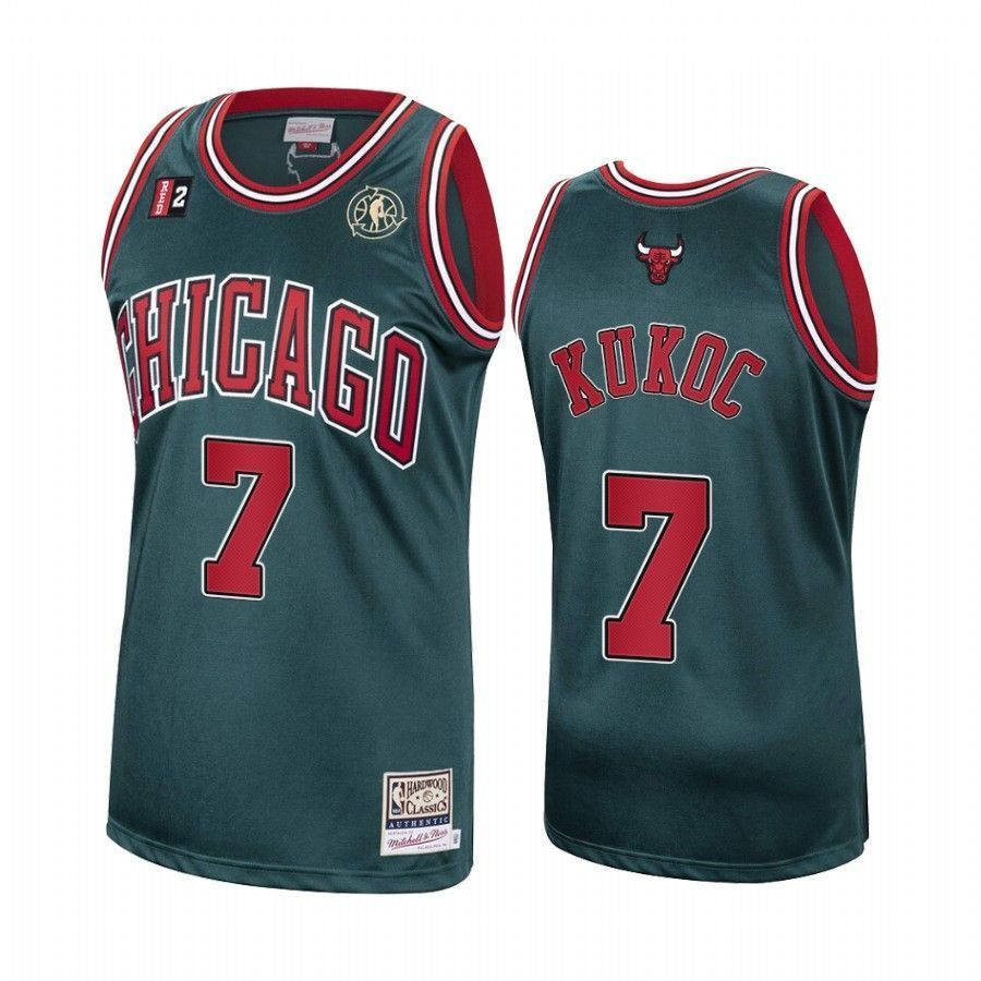 Men's Toni Kukoc 7 Chicago Bulls Green Hardwood Classics Jersey - JS960 
