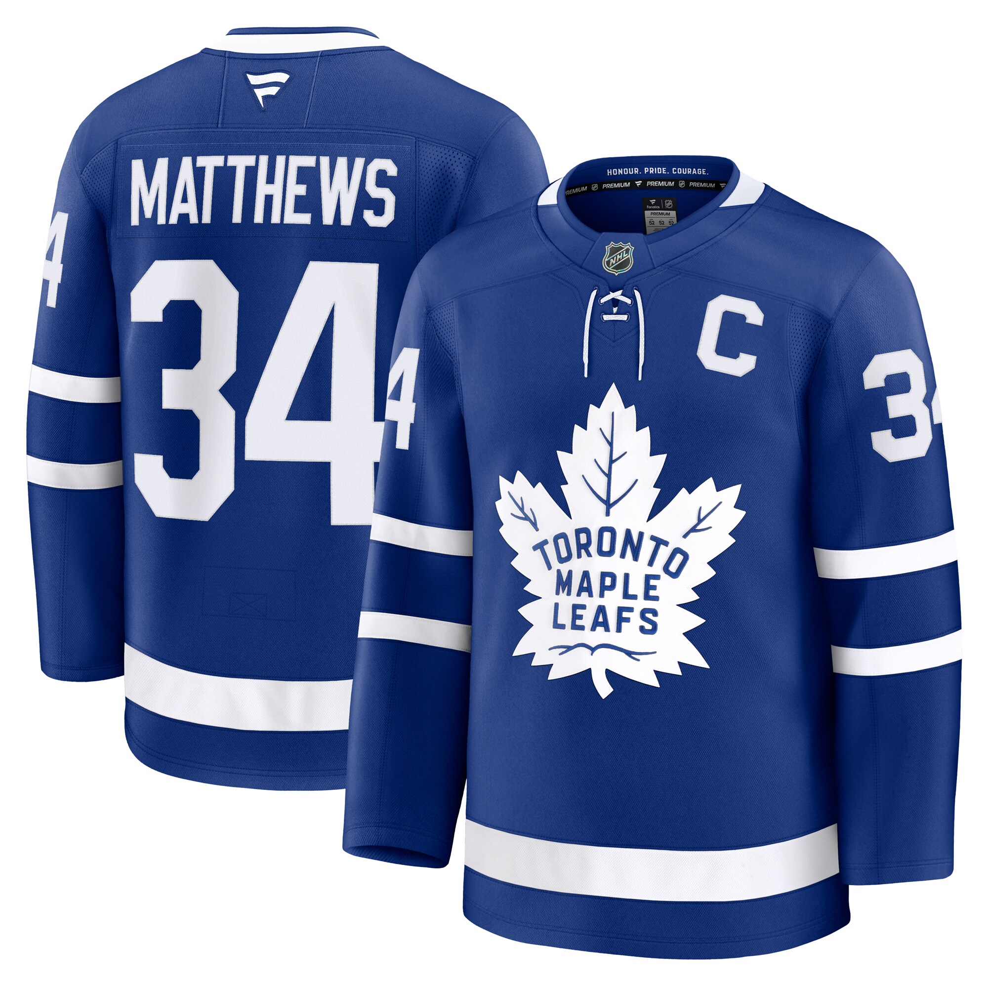 Men's Toronto Maple Leafs Auston Matthews Blue Captain Patch Home Premium Jersey - JS397 