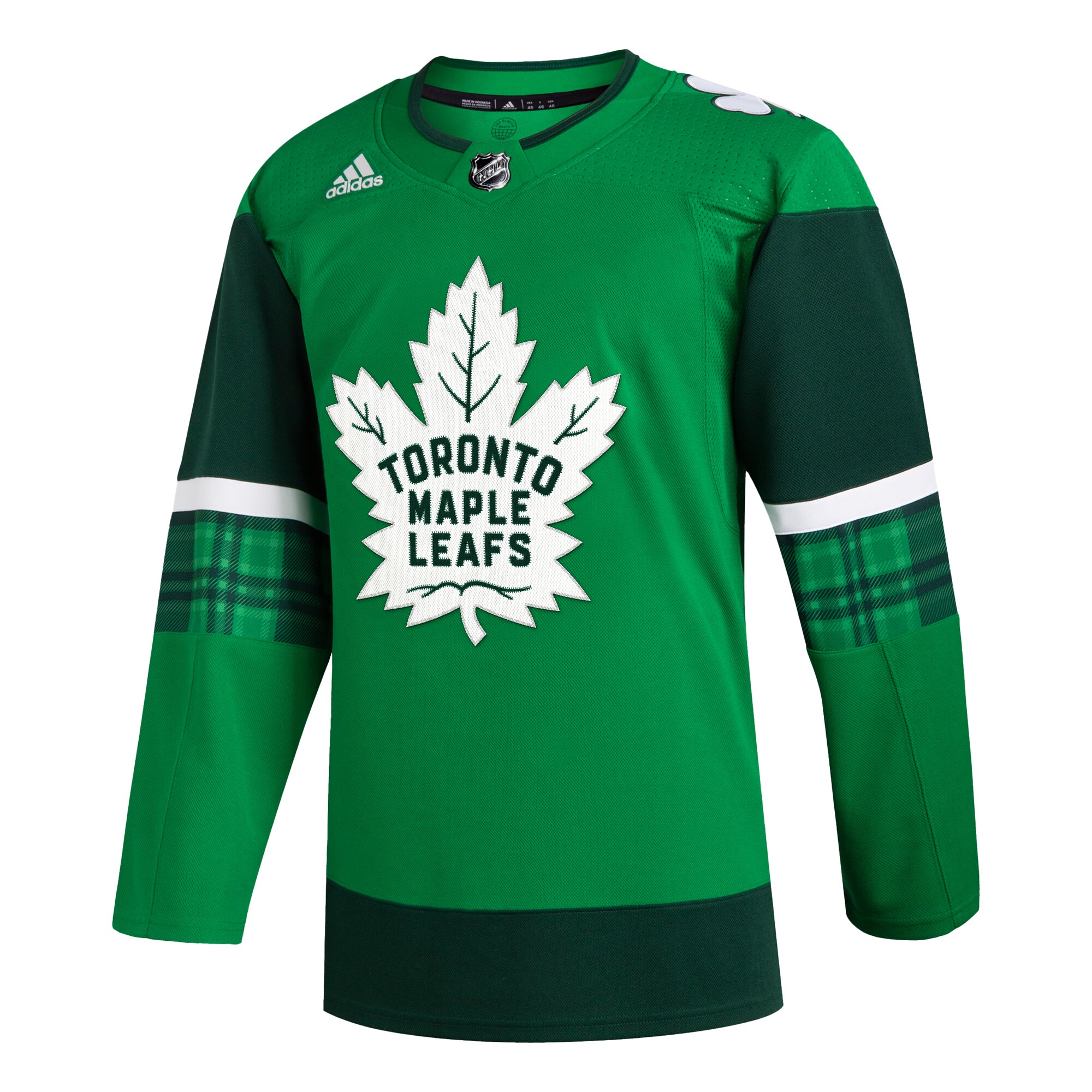 Alternative view of Men's Toronto Maple Leafs Kelly Green 2023 St. Patrick's Day Primegreen Jersey - JS404 