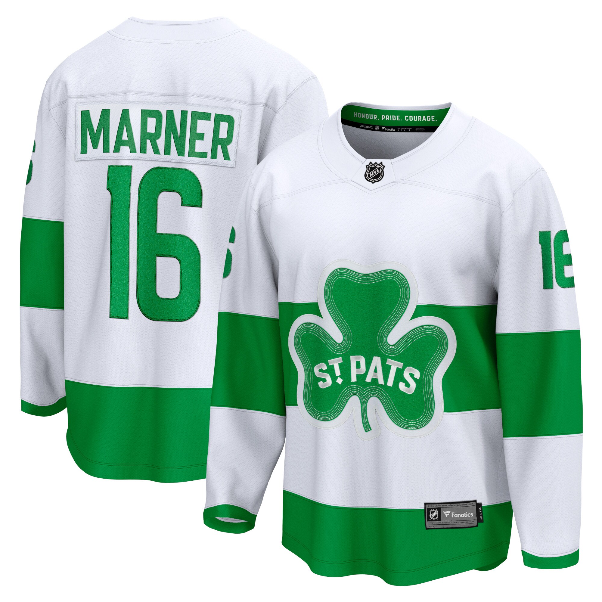 Men's Toronto Maple Leafs Mitch Marner White St. Patricks Alternate Premier Breakaway Player Jersey - JS686 