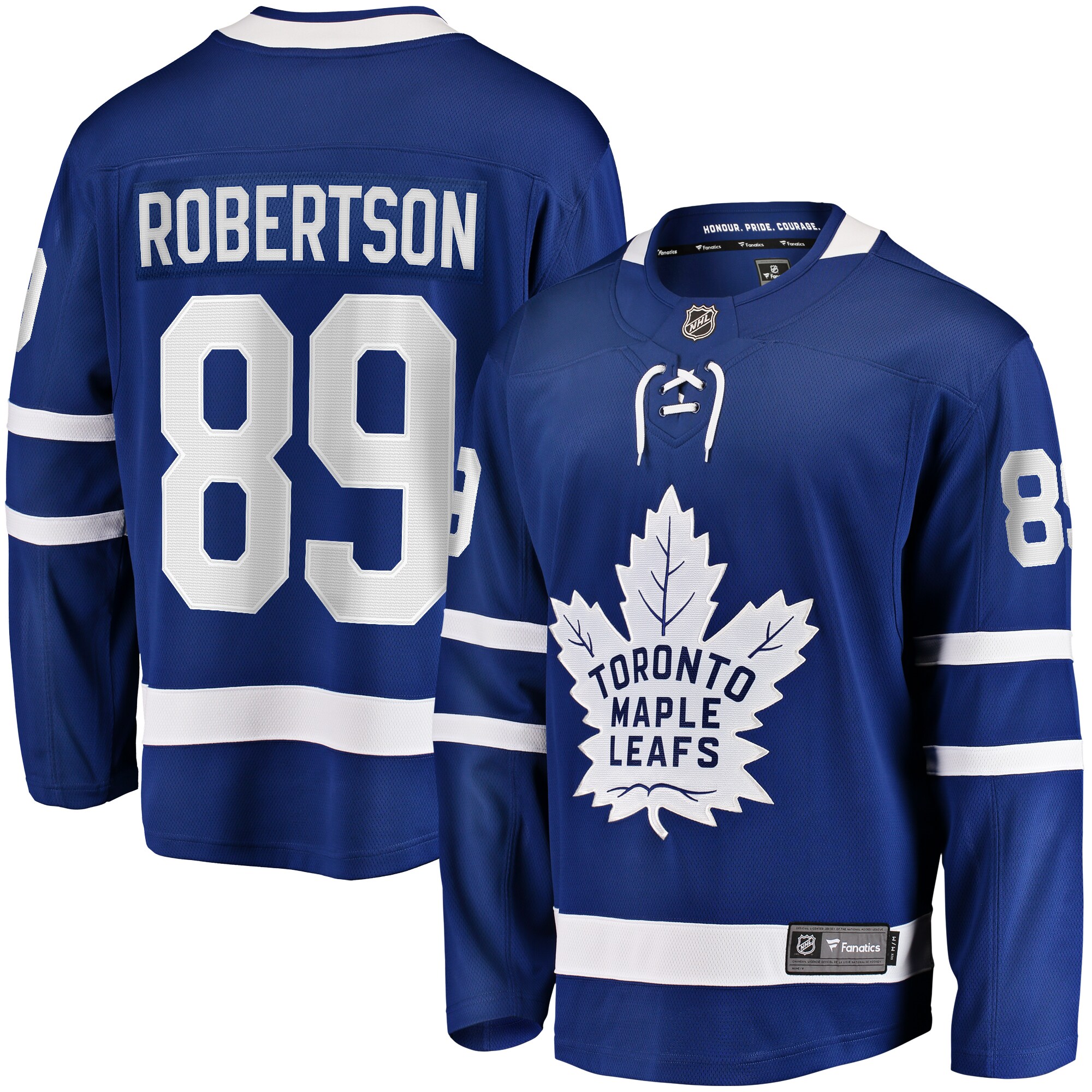 Men's Toronto Maple Leafs Nicholas Robertson Blue Home Premier Breakaway Player Jersey - JS924 