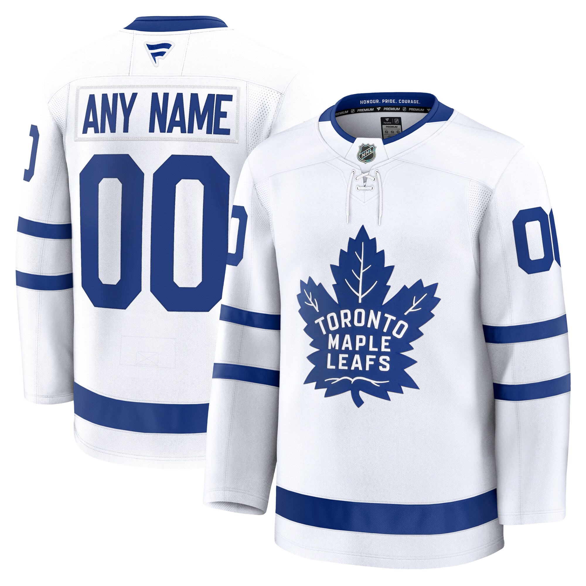 Men's Toronto Maple Leafs White Away Premium Custom Jersey - JS506 
