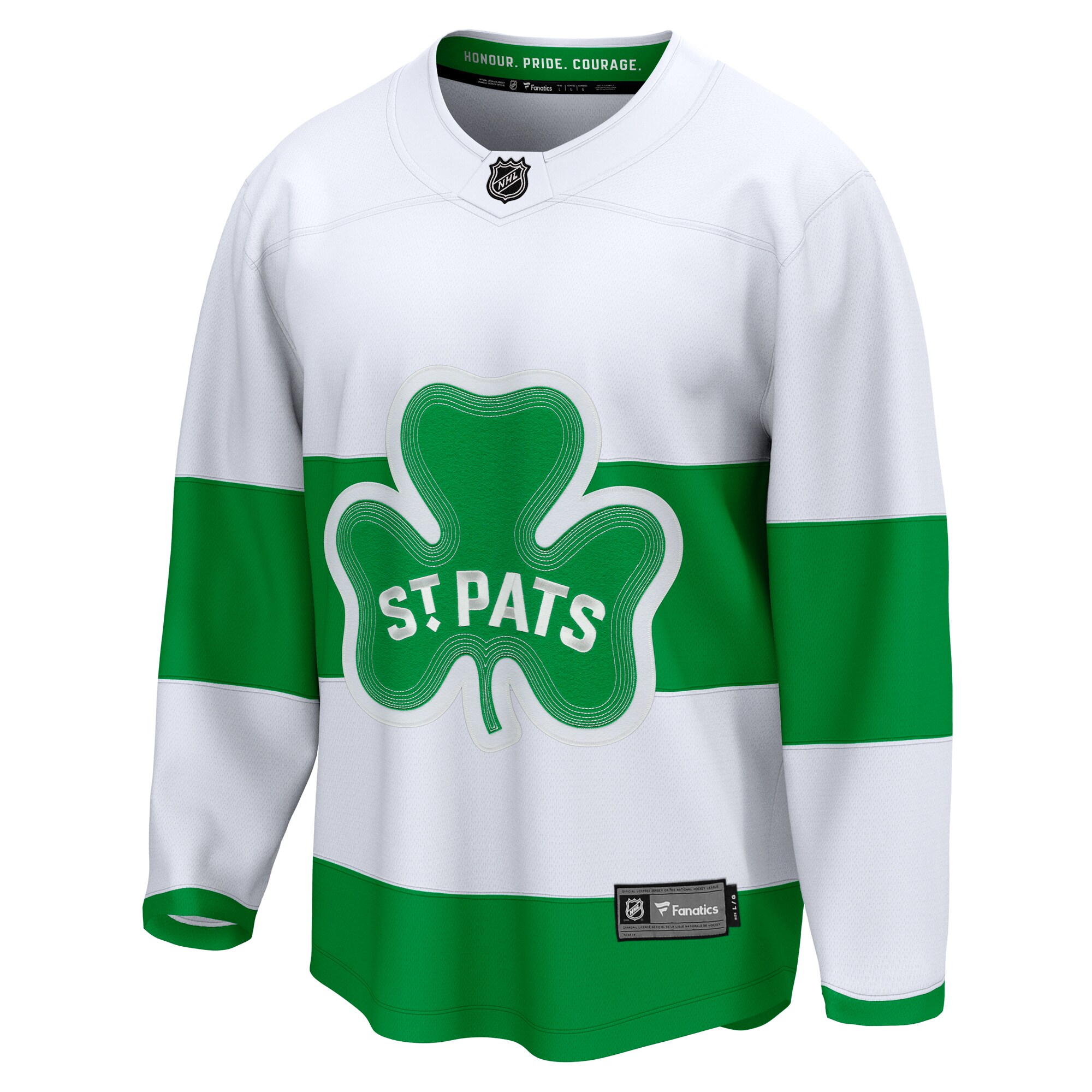 Alternative view of Men's Toronto Maple Leafs White St. Patricks Alternate Premier Breakaway Jersey - JS756 