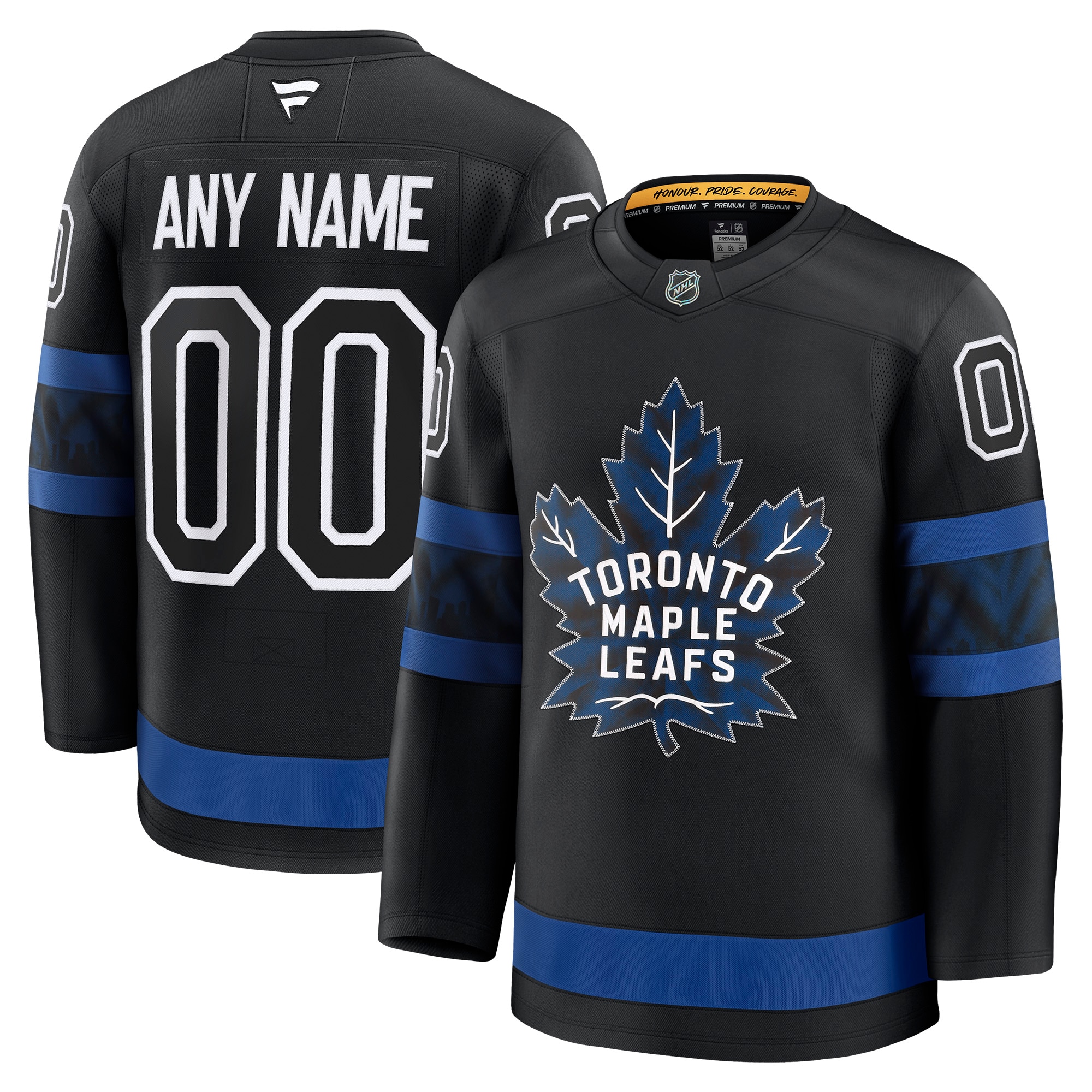 Alternative view of Men's Toronto Maple Leafs x drew house Black Alternate Premium Custom Jersey - JS724 