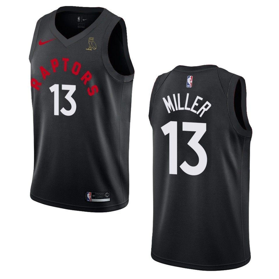 Men's Toronto Raptors 13 Malcolm Miller Drake Ovo Collection Jersey - Black - JS688 