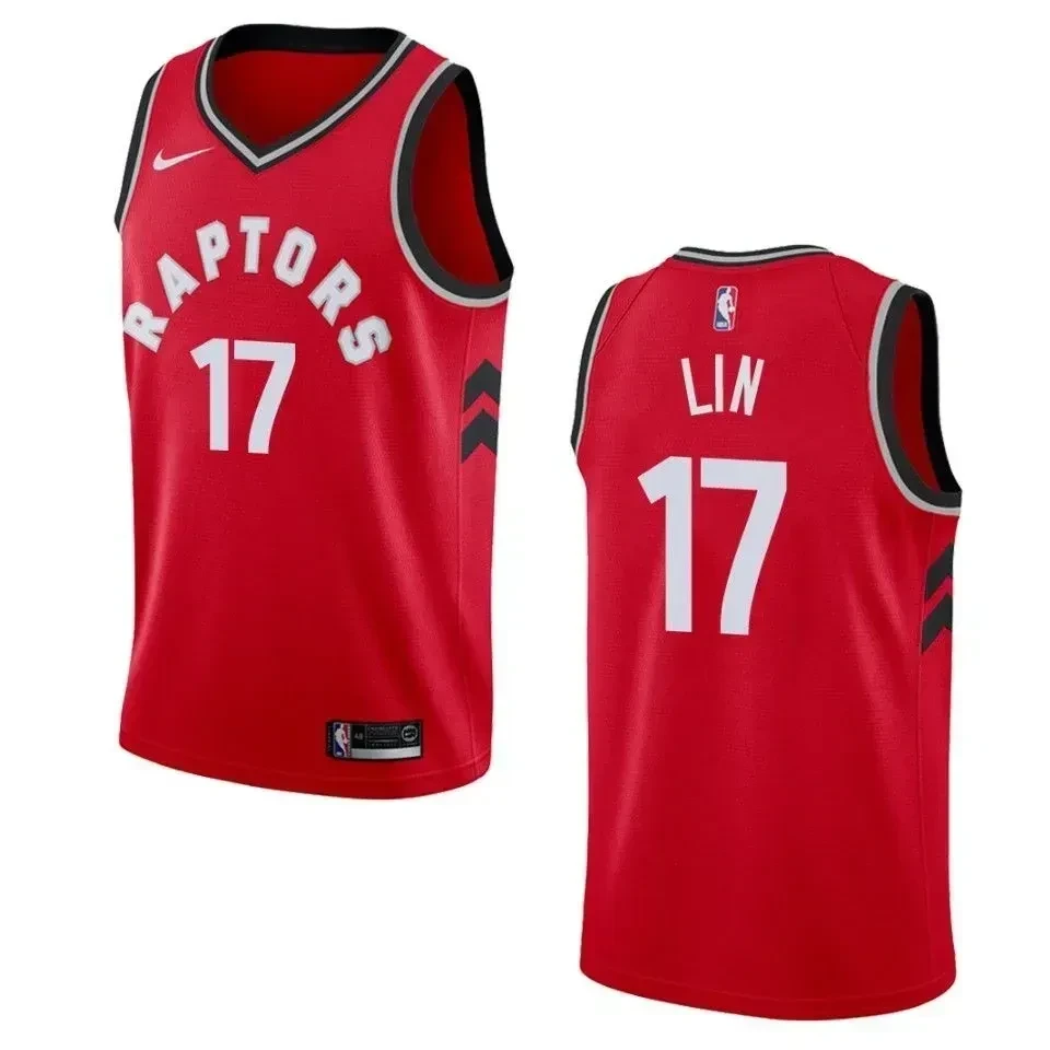 Men's Toronto Raptors 17 Jeremy Lin Icon Swingman Jersey - Red - JS166 