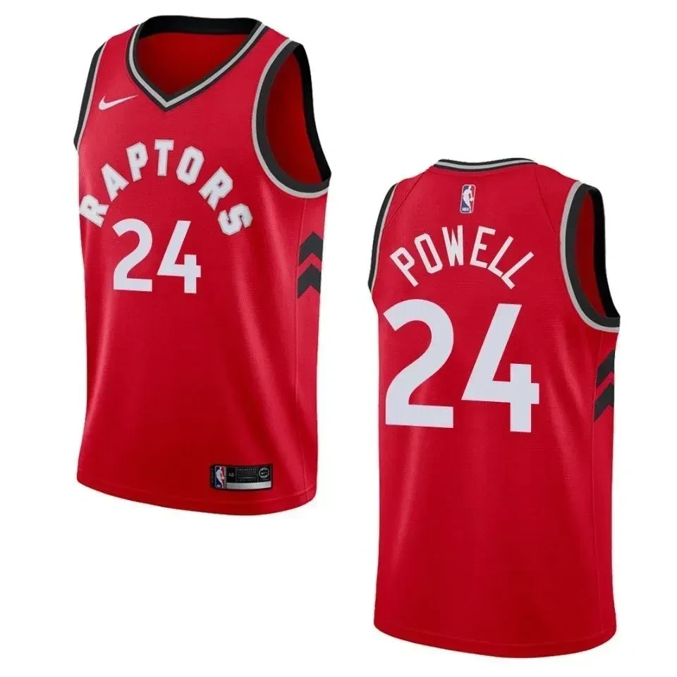 Men's Toronto Raptors 24 Norman Powell Icon Swingman Jersey - Red - JS854 