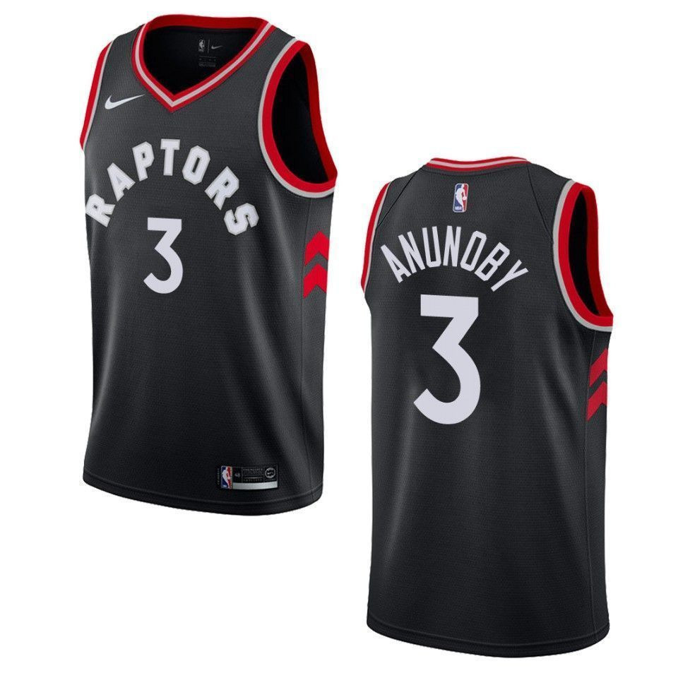 Men's Toronto Raptors 3 Og Anunoby Statement Swingman Jersey - Black - JS378 