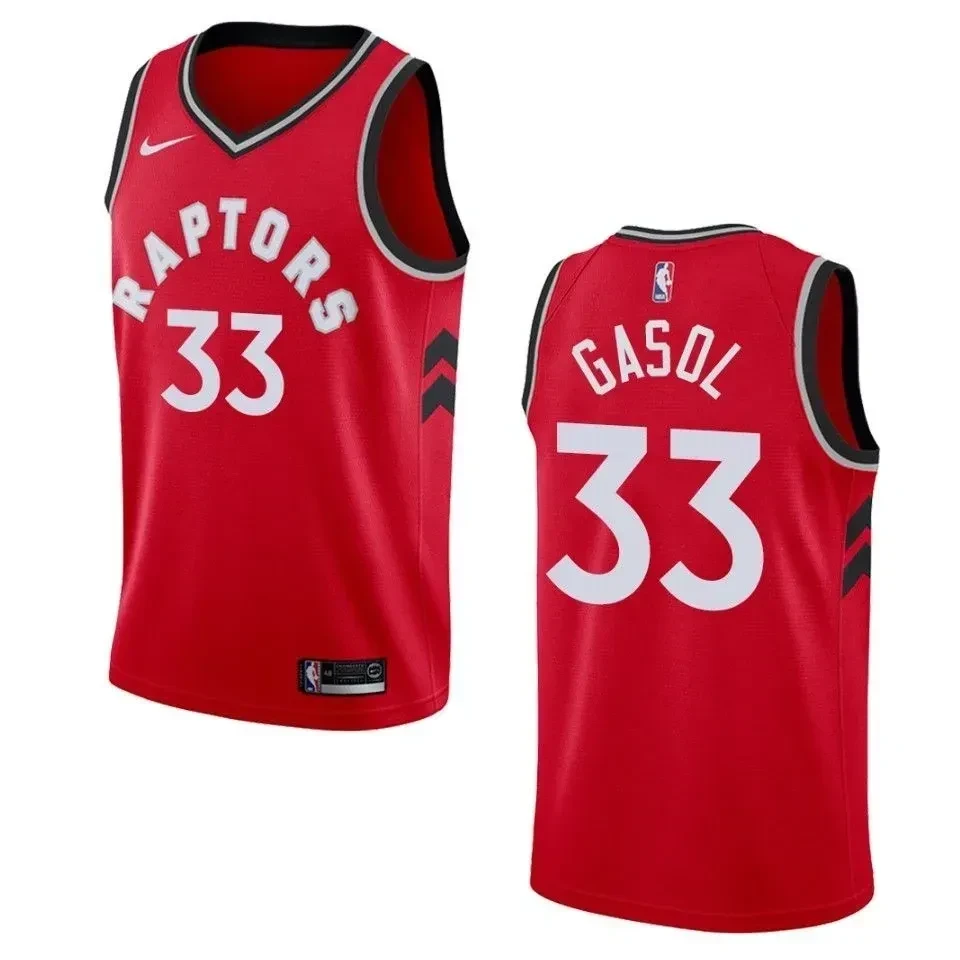 Men's Toronto Raptors 33 Marc Gasol Icon Swingman Jersey - Red - JS445 