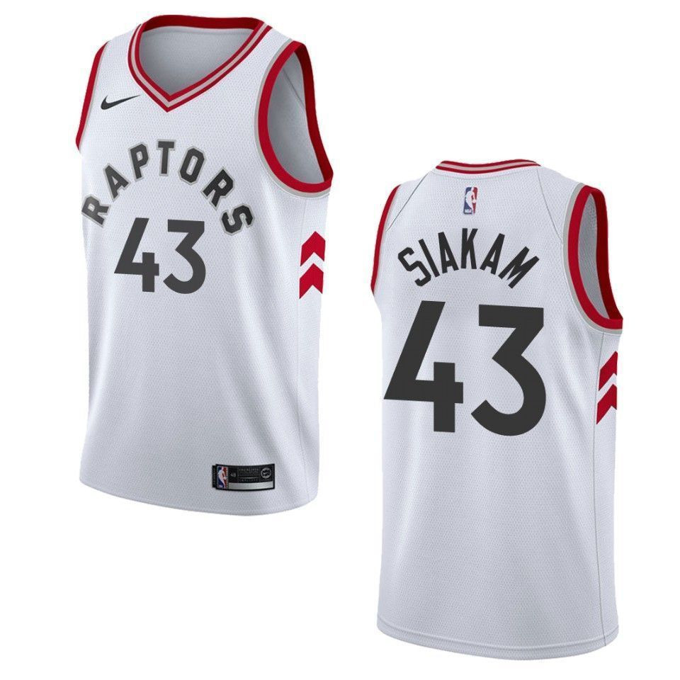Men's Toronto Raptors 43 Pascal Siakam Association Swingman Jersey - White - JS128 