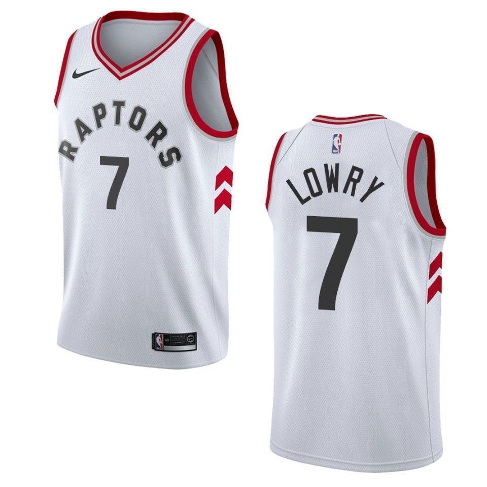 Men's Toronto Raptors 7 Kyle Lowry Association Swingman Jersey - White - JS851 