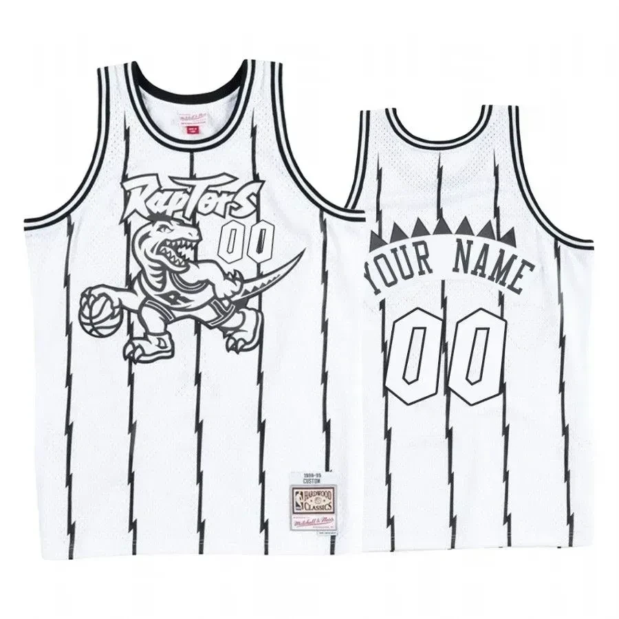 Men's Toronto Raptors Custom 00 White Black Concord Collection Jersey - JS788 