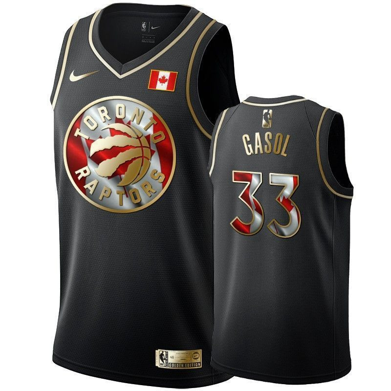 Men's Toronto Raptors Marc Gasol Canada Day 33 Black Jersey - JS914 
