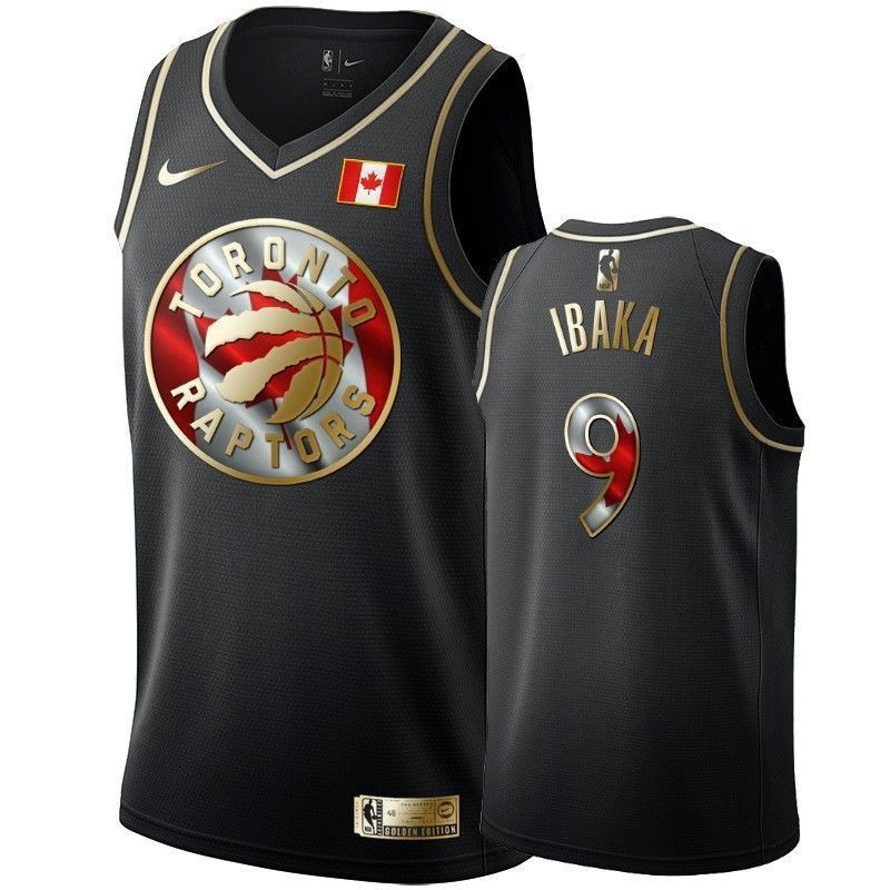 Men's Toronto Raptors Serge Ibaka Canada Day 9 Black Jersey - JS712 
