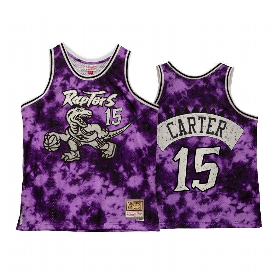 Men's Toronto Raptors Vince Carter Galaxy Constellation Jersey Purple Throwback - JS111 