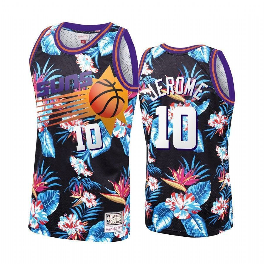 Men's Ty Jerome 10 Phoenix Suns Black Floral Fashion Jersey - JS577 