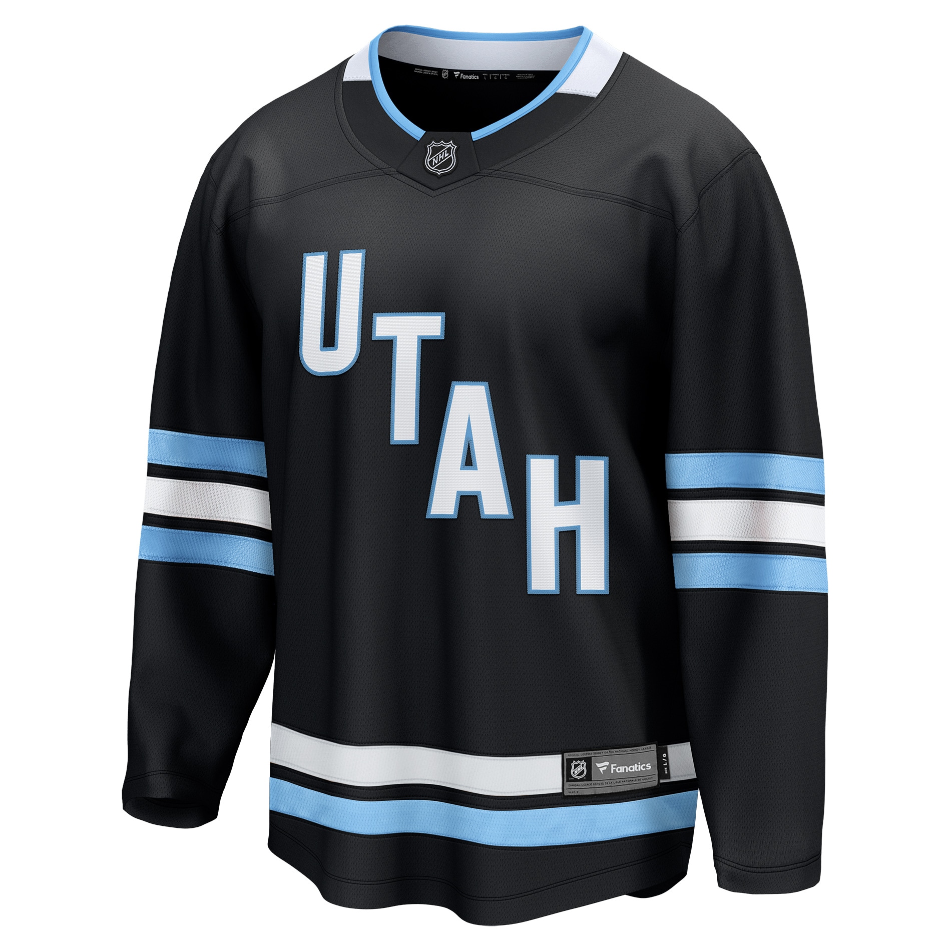 Alternative view of Men's Utah Hockey Club Black Breakaway Blank Jersey - JS601 