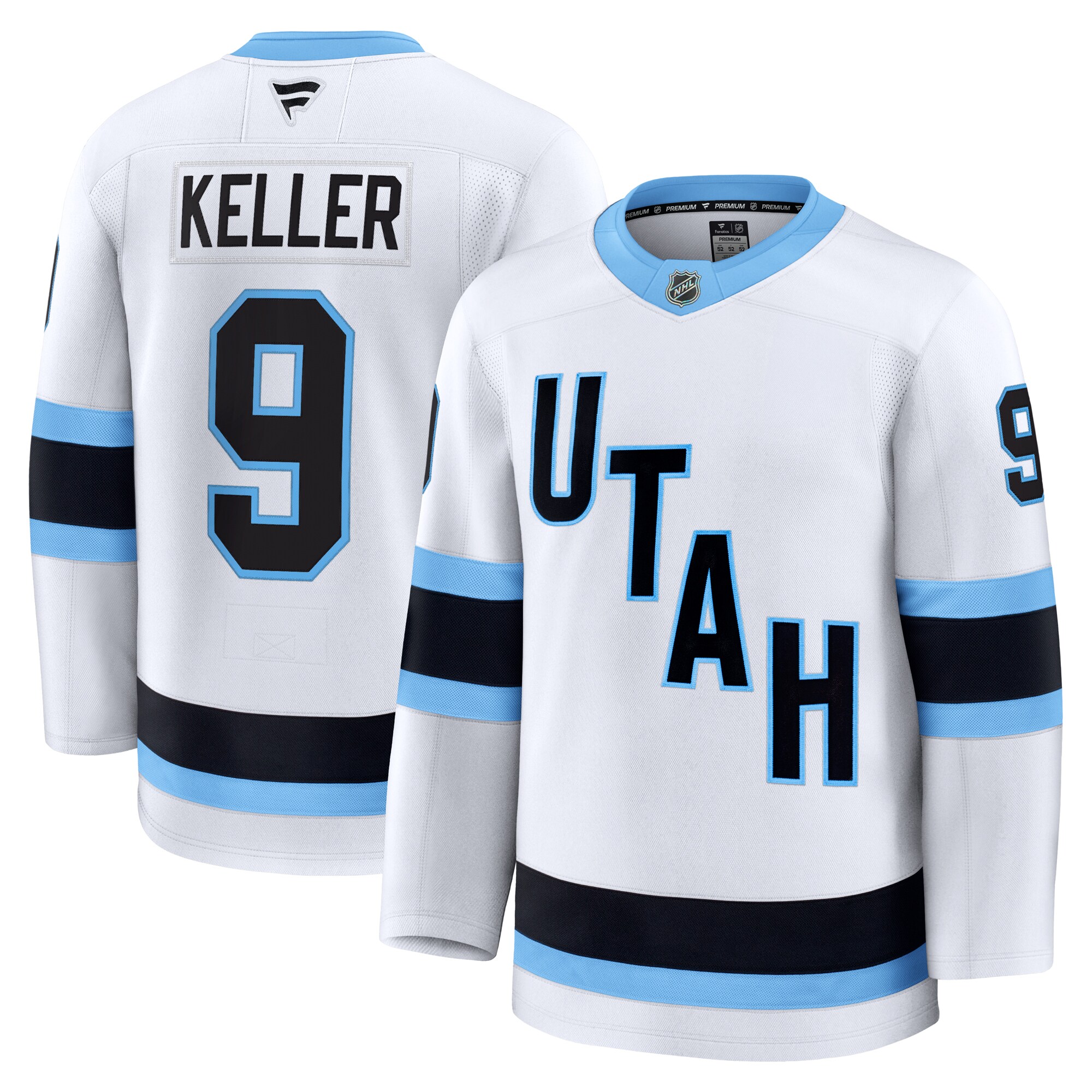 Men's Utah Hockey Club Clayton Keller White Away Premium Jersey - JS748 