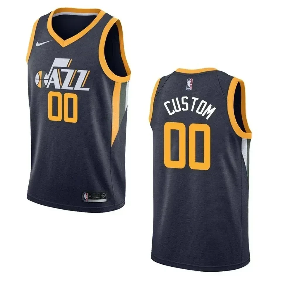 Men's Utah Jazz 00 Custom Icon Swingman Jersey - Navy - JS383 