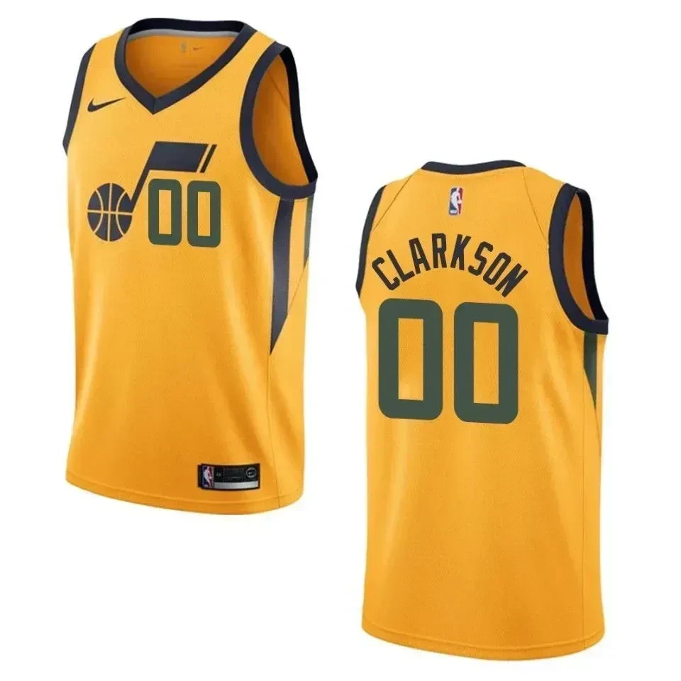 Men's Utah Jazz 00 Jordan Clarkson Statement Swingman Jersey - Gold - JS351 