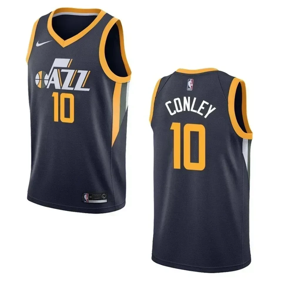Men's Utah Jazz 10 Mike Conley Icon Swingman Jersey - Navy - JS486 