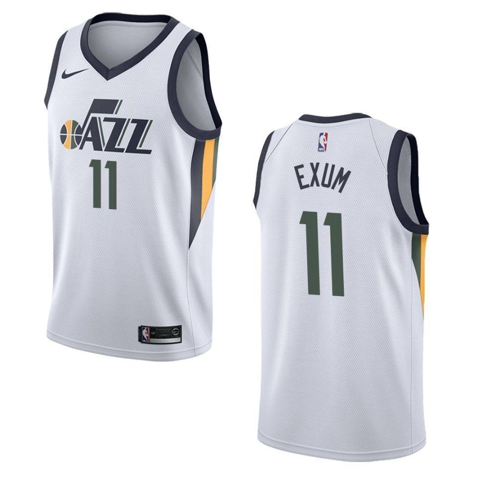 Men's Utah Jazz 11 Dante Exum Association Swingman Jersey - White - JS832 