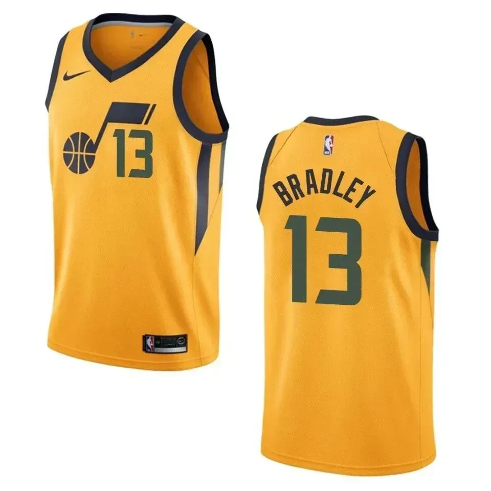 Men's Utah Jazz 13 Tony Bradley Statement Swingman Jersey - Yellow - JS320 