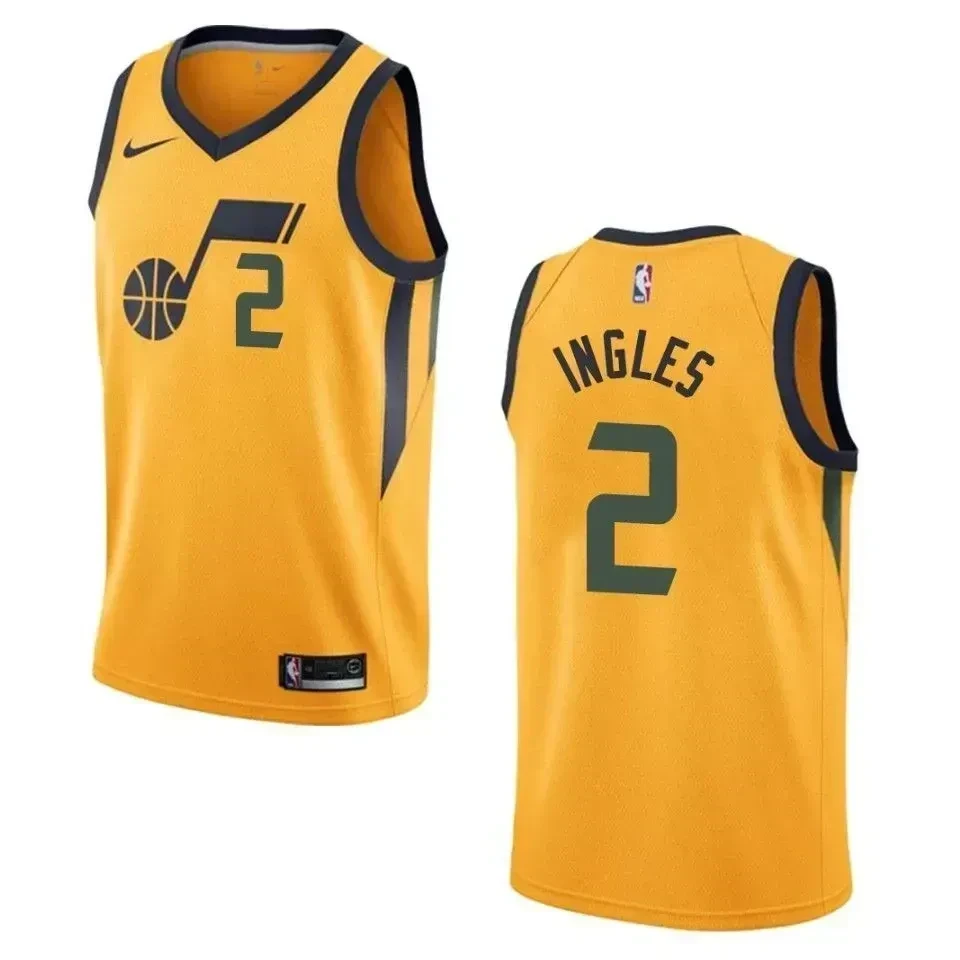 Men's Utah Jazz 2 Joe Ingles Statement Swingman Jersey - Yellow - JS843 