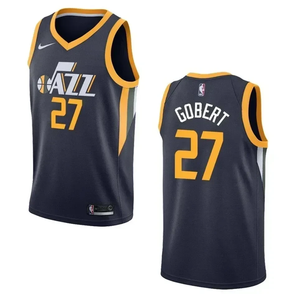 Men's Utah Jazz 27 Rudy Gobert Icon Swingman Jersey - Navy - JS223 