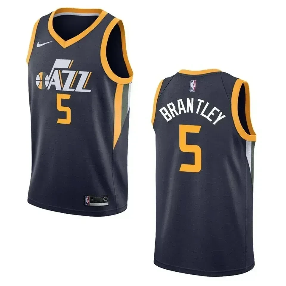 Men's Utah Jazz 5 Jarrell Brantley Icon Swingman Jersey - Navy - JS687 