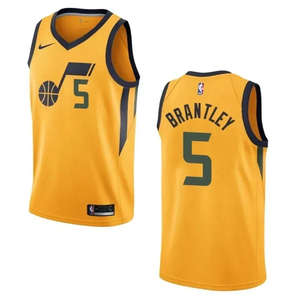 Men's Utah Jazz 5 Jarrell Brantley Statement Swingman Jersey - Gold - JS912 