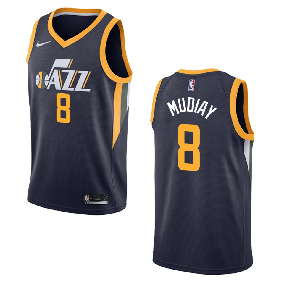 Men's Utah Jazz #8 Emmanuel Mudiay Icon Swingman Jersey - Navy