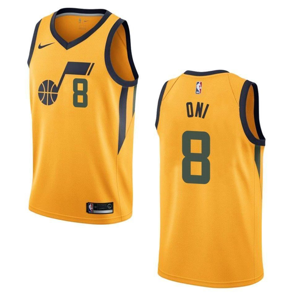 Men's Utah Jazz 8 Miye Oni Statement Swingman Jersey - Gold - JS979 
