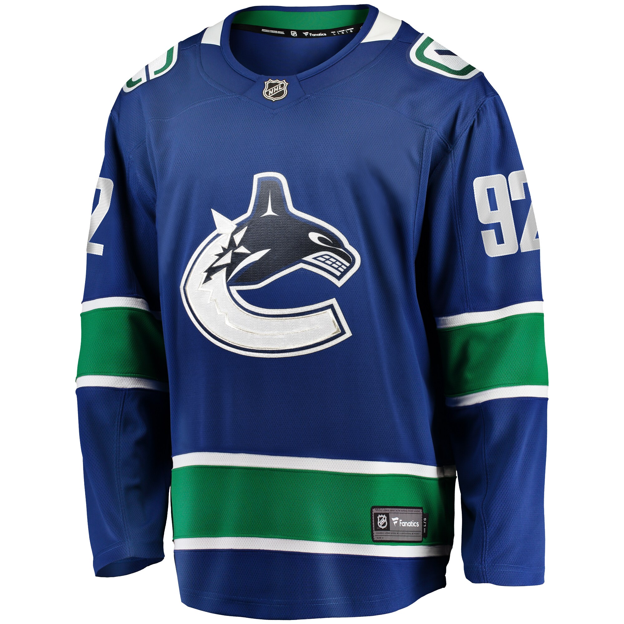 Alternative view of Men's Vancouver Canucks Vasily Podkolzin Blue Home Premier Breakaway Player Jersey - JS643 