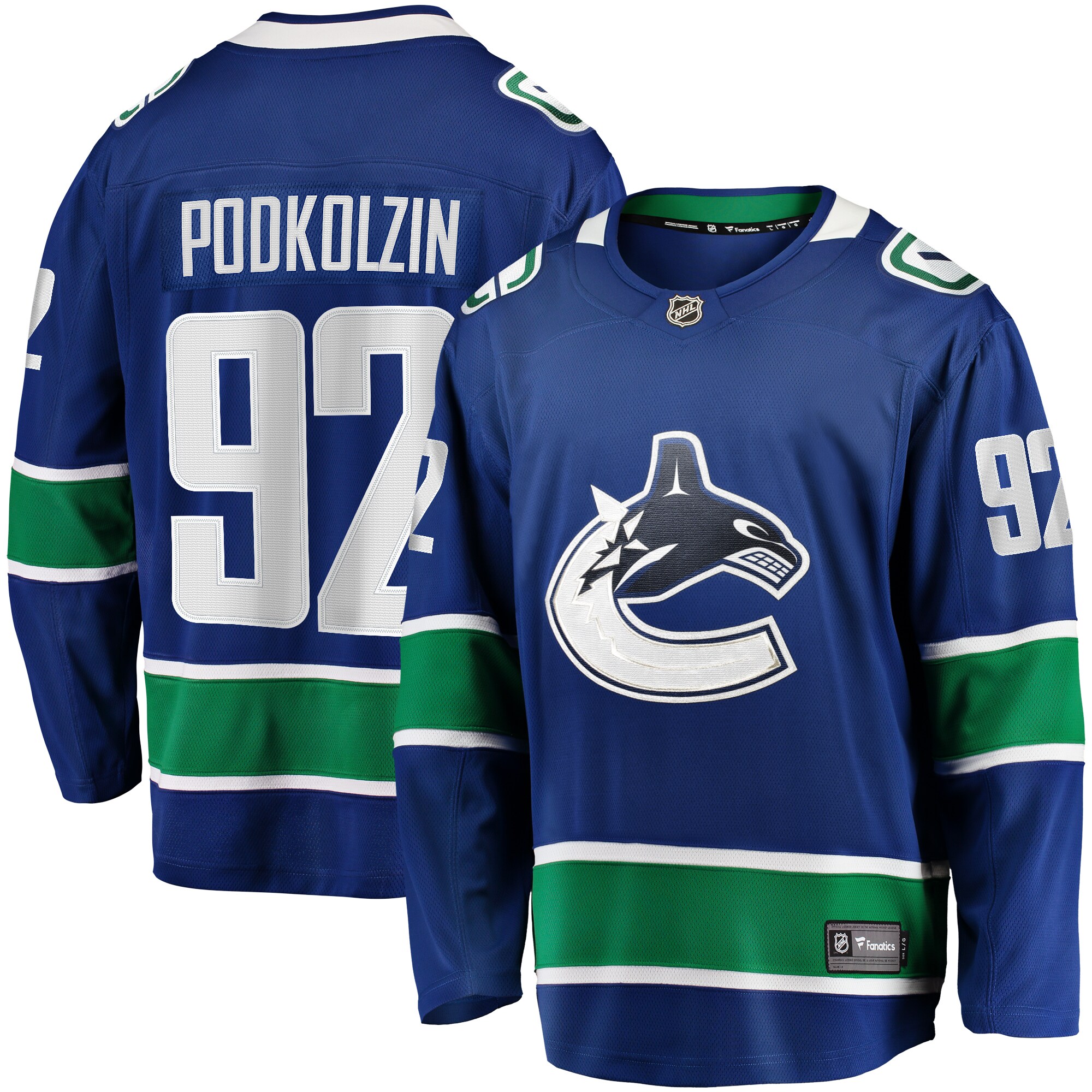 Men's Vancouver Canucks Vasily Podkolzin Blue Home Premier Breakaway Player Jersey - JS643 