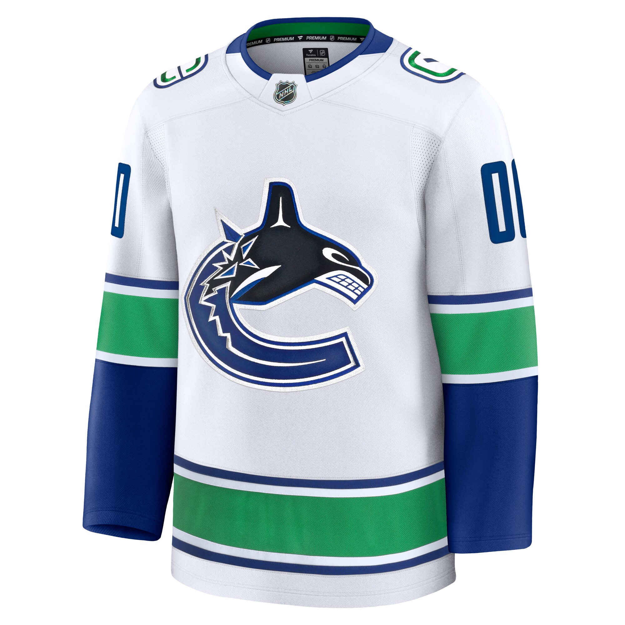 Alternative view of Men's Vancouver Canucks White Away Premium Custom Jersey - JS500 