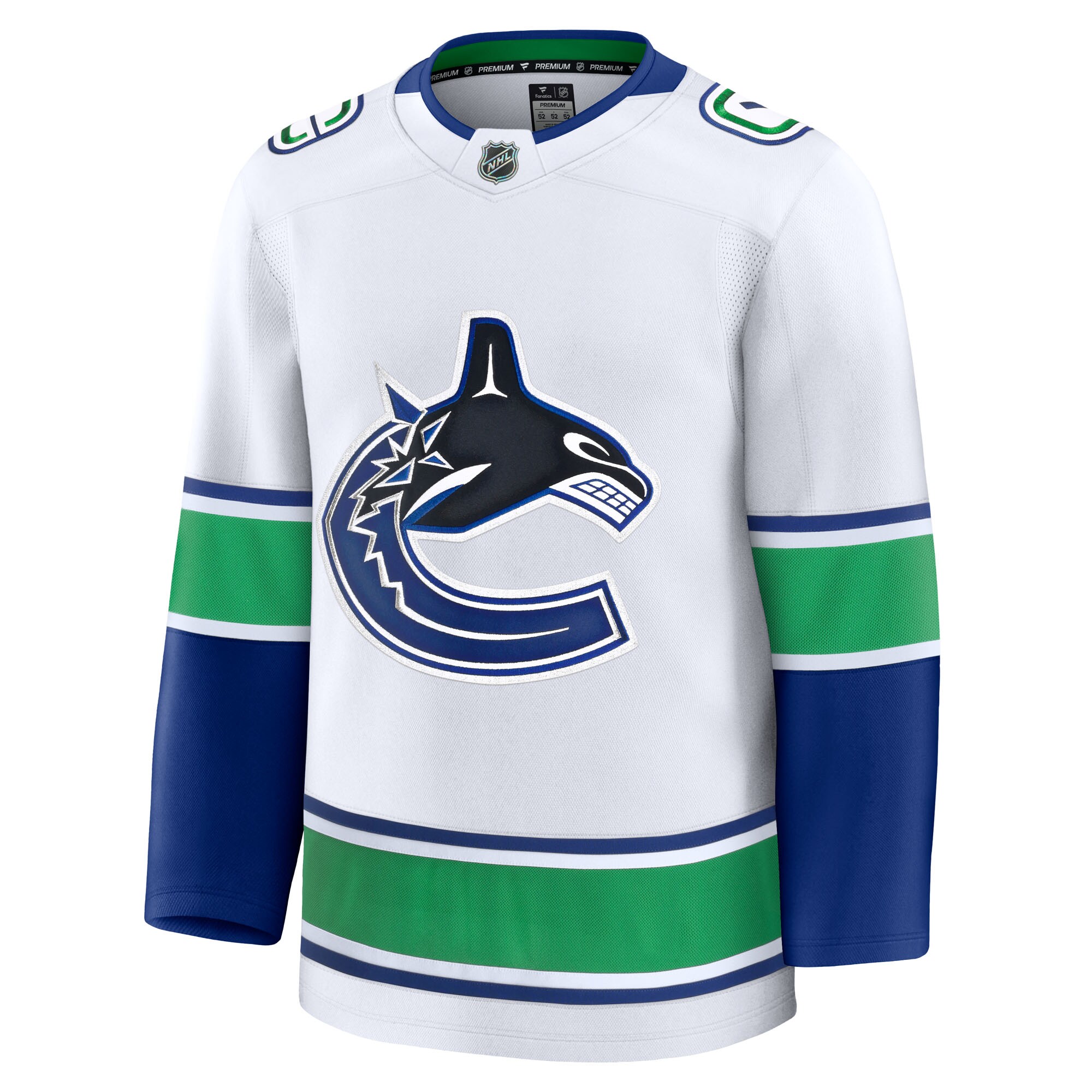 Alternative view of Men's Vancouver Canucks White Away Premium Jersey - JS243 