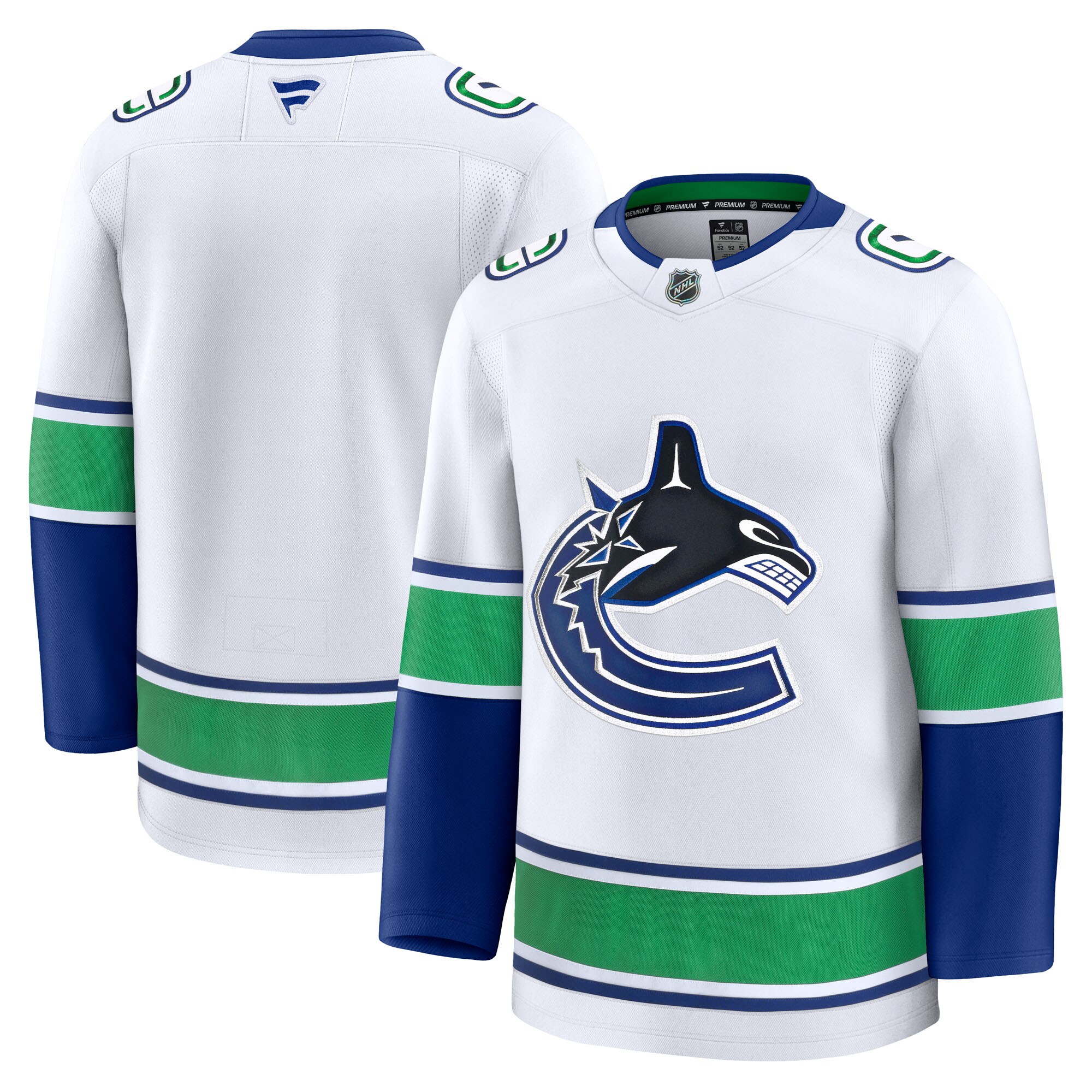 Men's Vancouver Canucks White Away Premium Jersey - JS243 