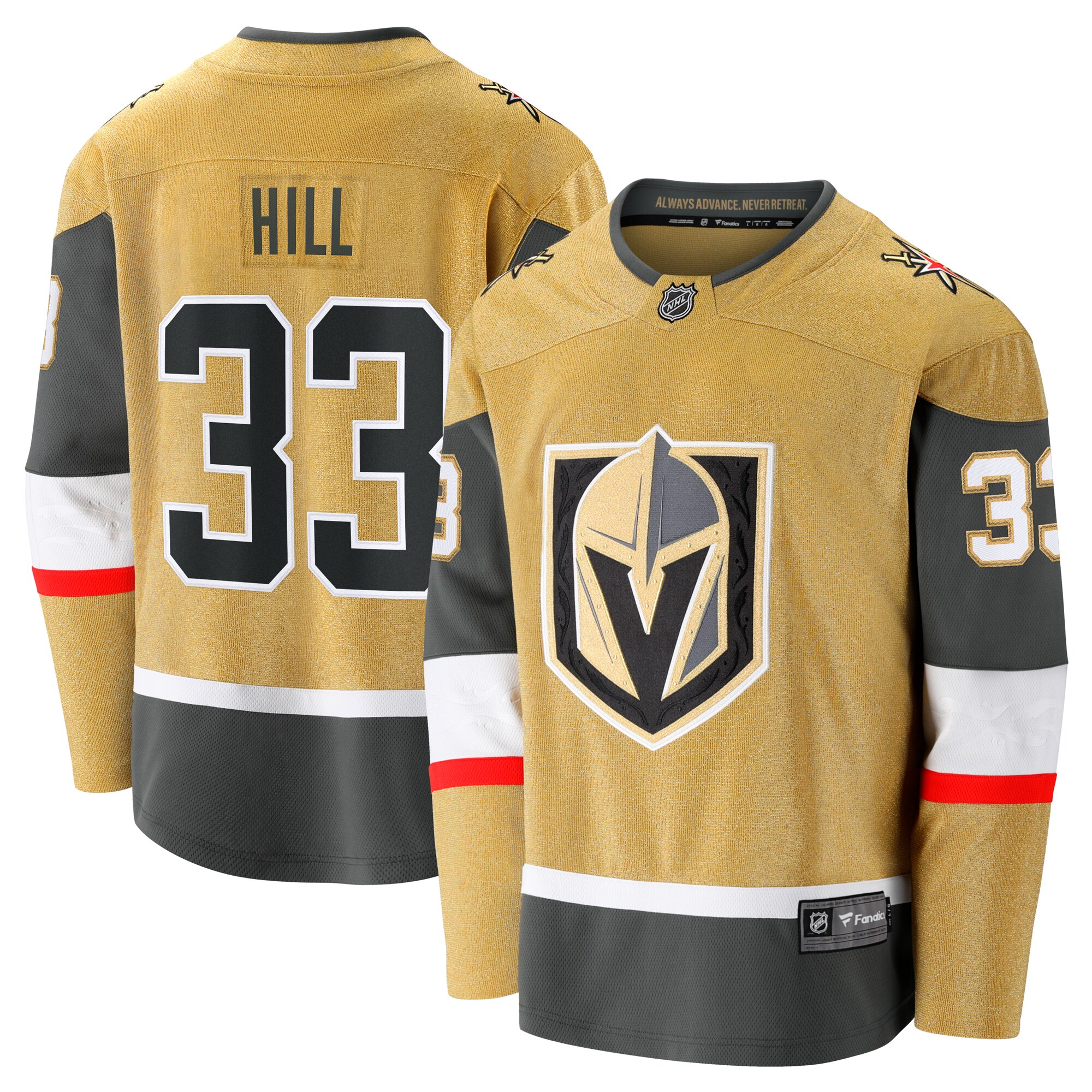 Men's Vegas Golden Knights Adin Hill Gold Home Breakaway Jersey - JS262 