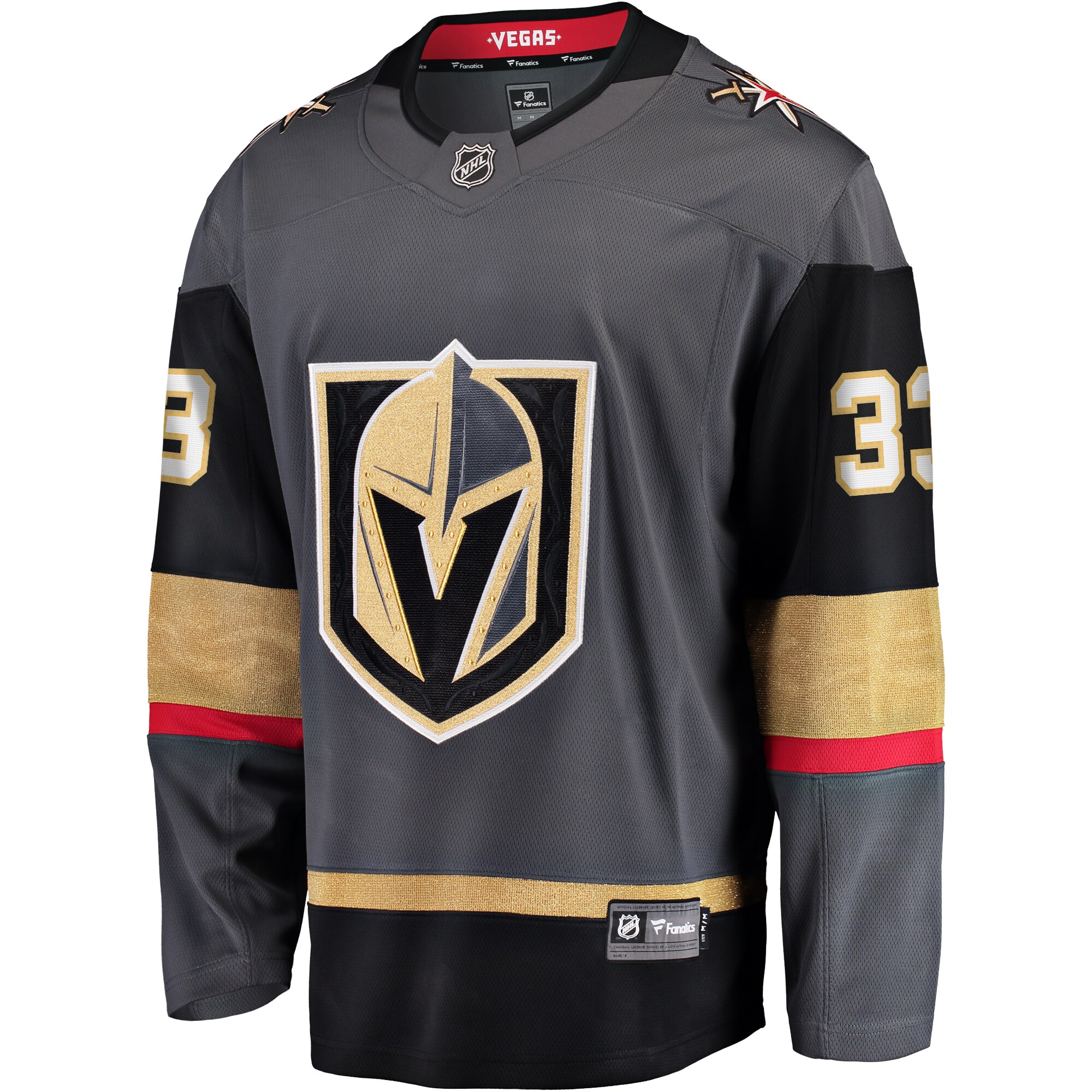 Alternative view of Men's Vegas Golden Knights Adin Hill Gray Alternate Breakaway Jersey - JS959 