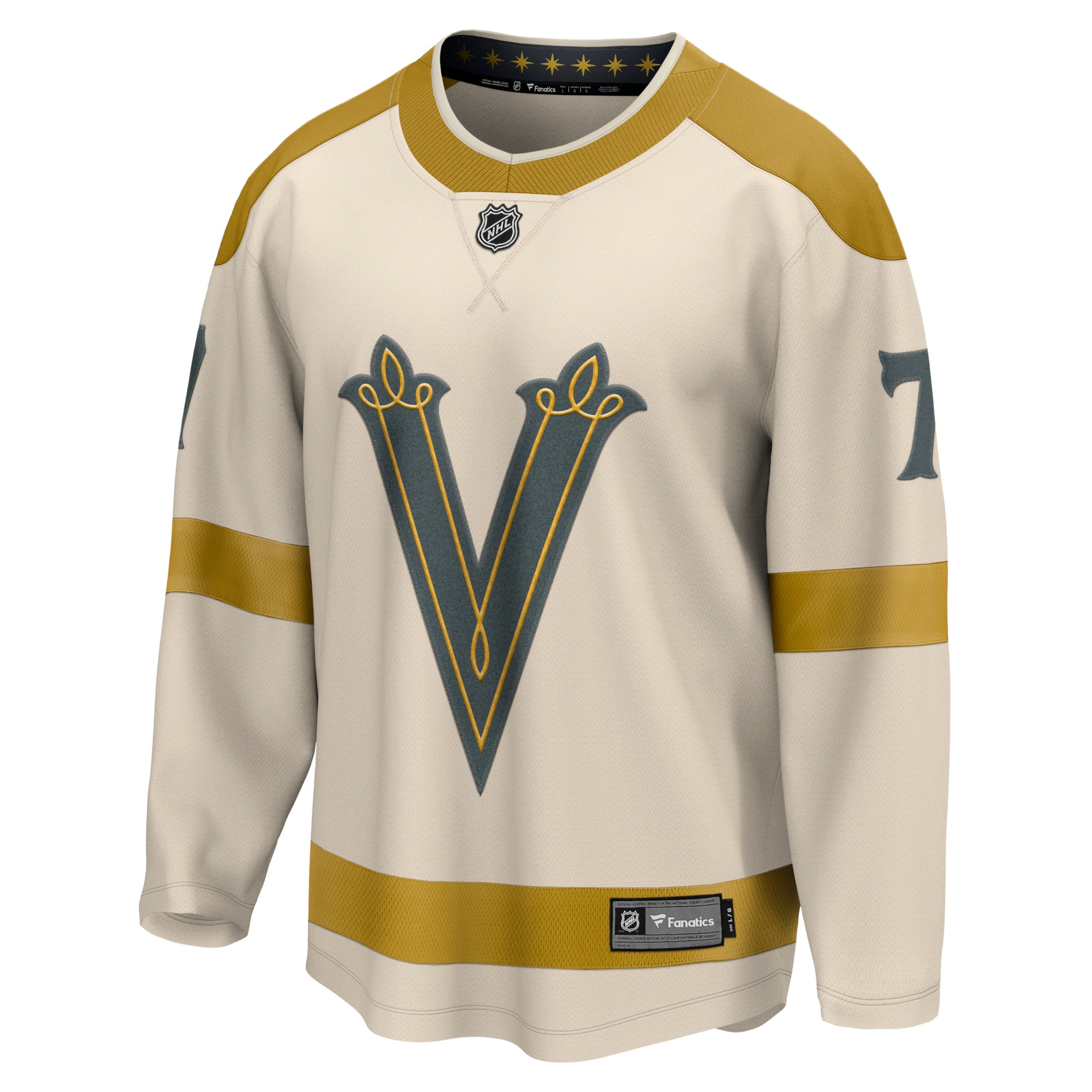 Alternative view of Men's Vegas Golden Knights Alex Pietrangelo Cream 2024 NHL Winter Classic Breakaway Player Jersey - JS597 
