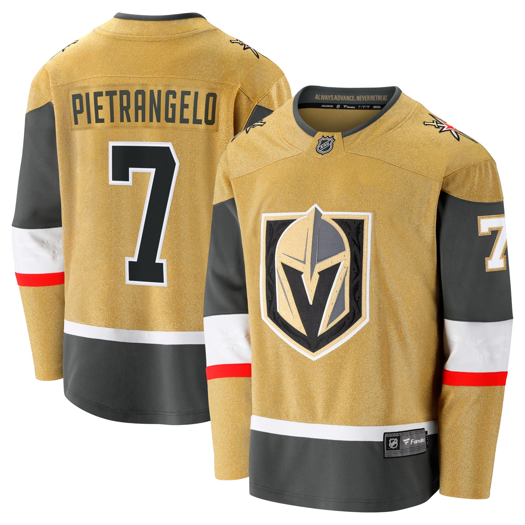 Men's Vegas Golden Knights Alex Pietrangelo Gold Home Breakaway Jersey - JS832 